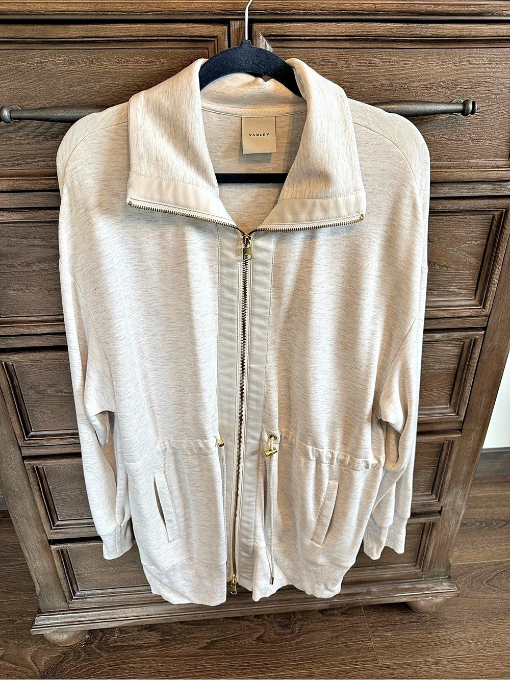 Varley Roxbury Zip-Through Sweat Cream Jacket